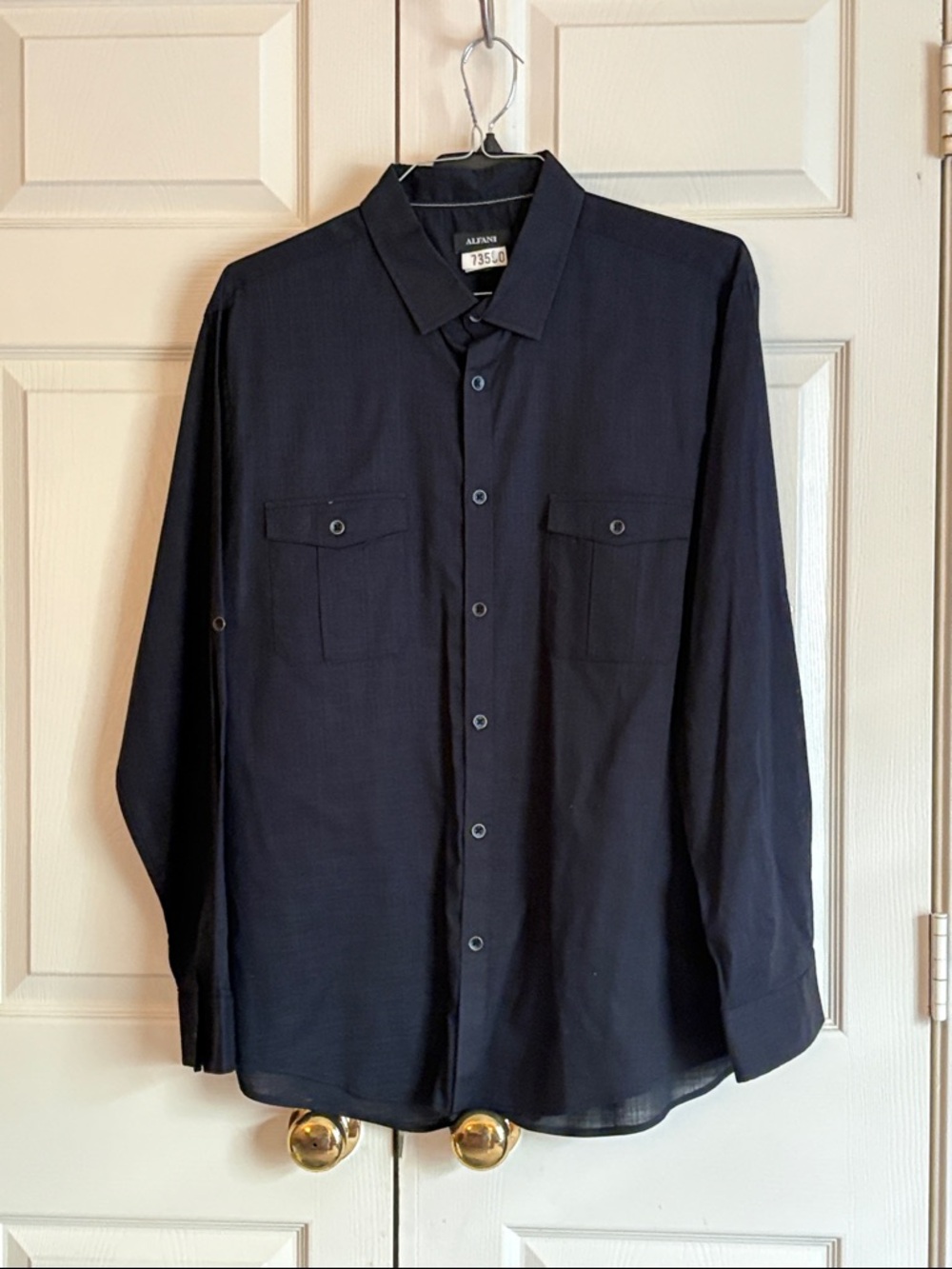 Alfani -Black Long Sleeve Button-Up Shirt XL